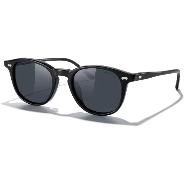 MERRYS Vintage Polarized Sunglasses for Men Acetate Frame Women Stylish EyewearBlack FrameBlack Lens