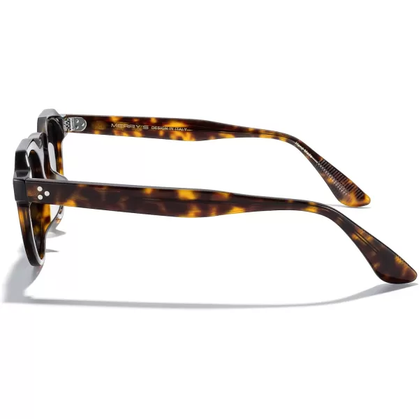 MERRYS Vintage Polarized Sunglasses for Men UV400 Protection Retro Fashion Eyewear Handcrafted Acetate Frame