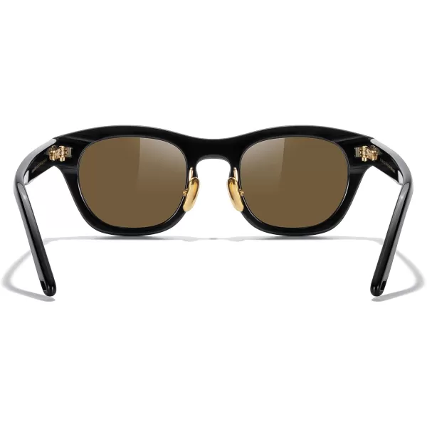 MERRYS Vintage Rectangular Acetate Frame Sunglasses for MenWomen Fashion Driving Mens Sun glassesBlack FrameBrown Lens