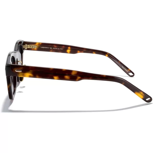 MERRYS Vintage Rectangular Acetate Frame Sunglasses for MenWomen Fashion Driving Mens Sun glassesLeopard FrameBlack Lens