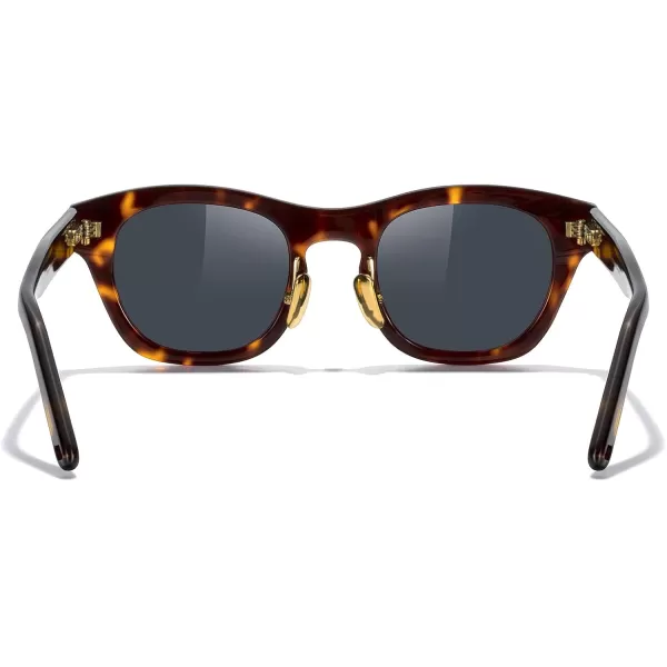 MERRYS Vintage Rectangular Acetate Frame Sunglasses for MenWomen Fashion Driving Mens Sun glassesLeopard FrameBlack Lens