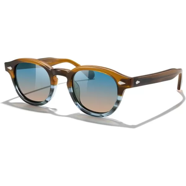 MERRYS Acetate Polarized Retro Oval Sunglasses for Men Women unisex adult Vintage EyewearBrowntra Gray FrameBlue Brown Lens
