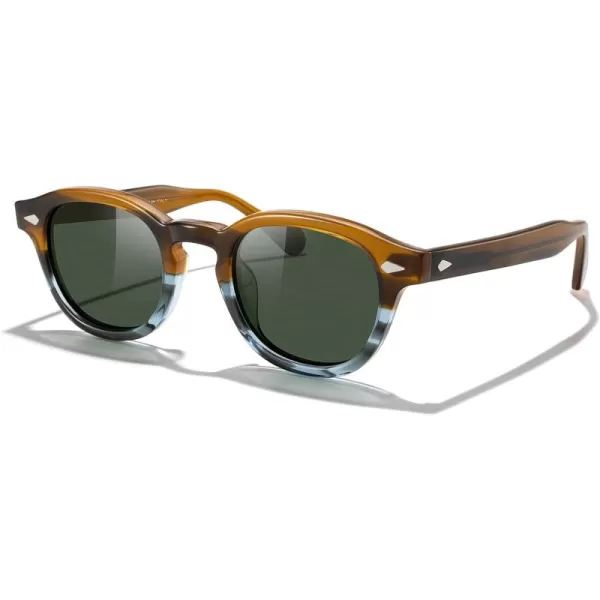 MERRYS Acetate Polarized Retro Oval Sunglasses for Men Women unisex adult Vintage EyewearBrowntra Gray FrameG15 Lens