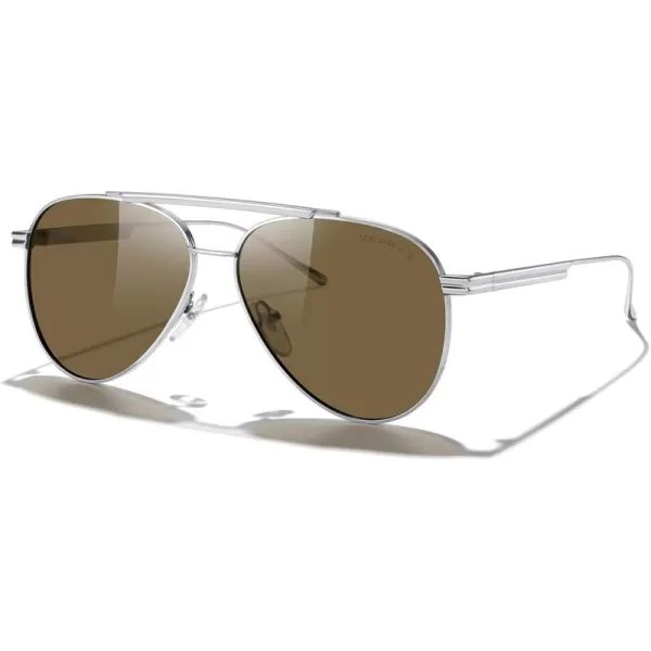 MERRYS Classic Aviator Polarized Sunglasses for Women Men Retro Driving Shades UV400 Metal Sun GlassesSilver FrameBrown Lens