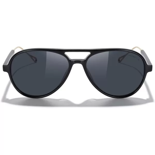 MERRYS Classic Sunglasses for Men Acetate Frame Vintage Pilot Sunglasses with CaseBlack FrameBlack Lens