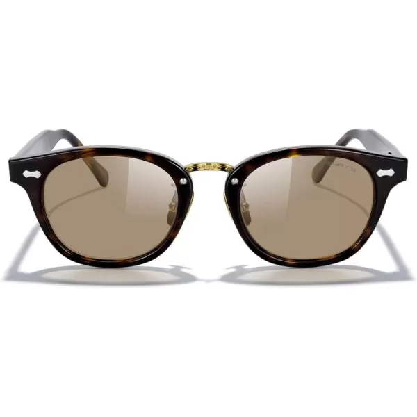MERRYS Oval Combination Acetate Metal Unisex Sunglasses for Men WomenLeopard FrameBrown Lens