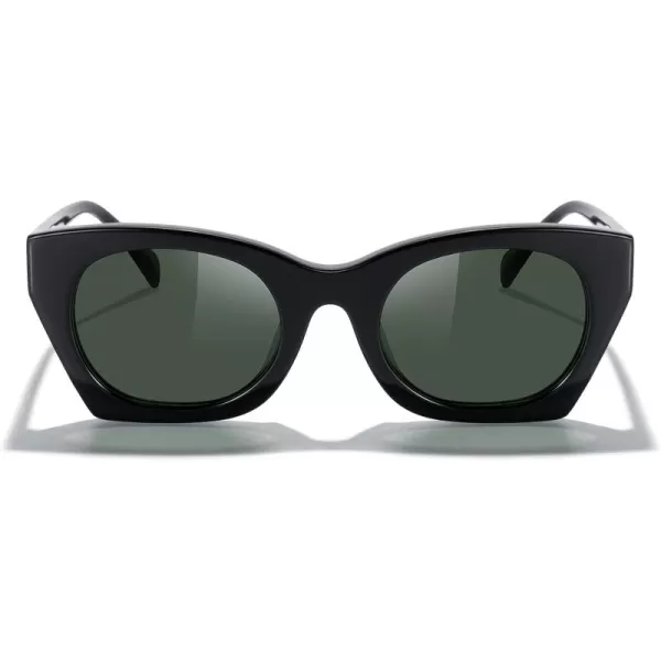 MERRYS Trendy Cat Eye Acetate Polarized Sunglasses Women  Vintage Oversized Cateye Style Square Sun Glasses Women MenBlack FrameG15 Lens