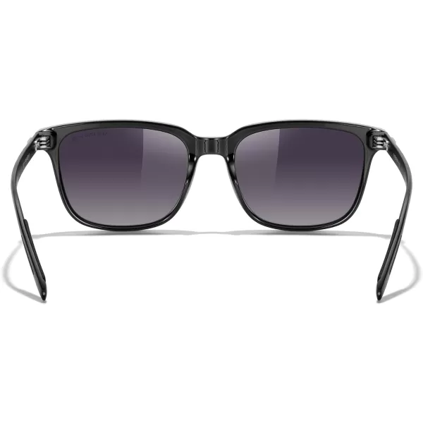 MERRYS Unisex Rectangle Polarized Sunglasses Vintage Sun Glasses For MenWomen Aluminum LegsBlack FrameBlack Gradient LensBlack Temples