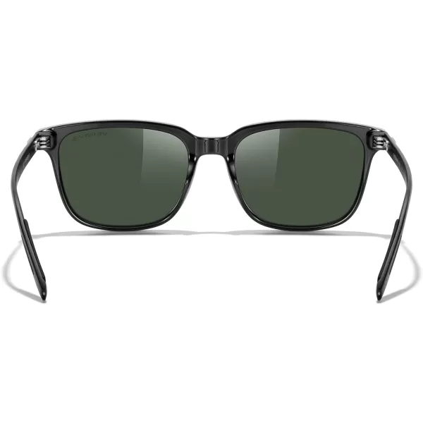 MERRYS Unisex Rectangle Polarized Sunglasses Vintage Sun Glasses For MenWomen Aluminum LegsBlack FrameG15 LensBlack Temples