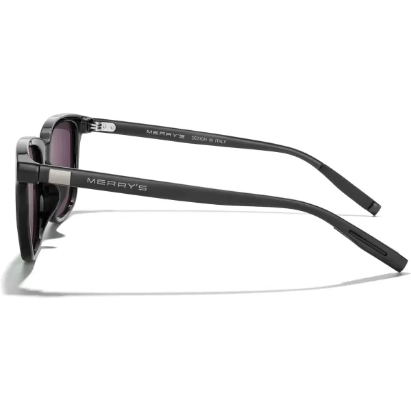 MERRYS Unisex Rectangle Polarized Sunglasses Vintage Sun Glasses For MenWomen Aluminum LegsBlack FrameGreen Mirror LensBlack Temples
