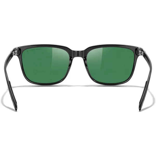 MERRYS Unisex Rectangle Polarized Sunglasses Vintage Sun Glasses For MenWomen Aluminum LegsBlack FramePurple Mirror LensBlack Temples