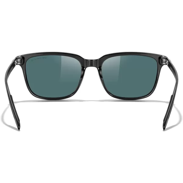 MERRYS Unisex Rectangle Polarized Sunglasses Vintage Sun Glasses For MenWomen Aluminum LegsBlack FrameRed Mirror LensBlack Temples