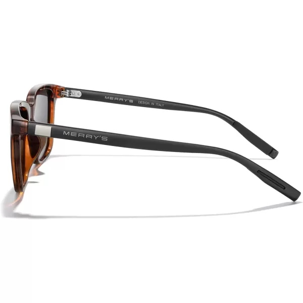 MERRYS Unisex Rectangle Polarized Sunglasses Vintage Sun Glasses For MenWomen Aluminum LegsLeopard FrameBlack LensBlack Temples