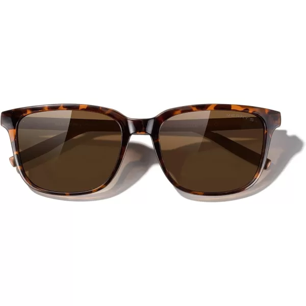 MERRYS Unisex Rectangle Polarized Sunglasses Vintage Sun Glasses For MenWomen Aluminum LegsLeopard FrameBrown LensBrown Temples