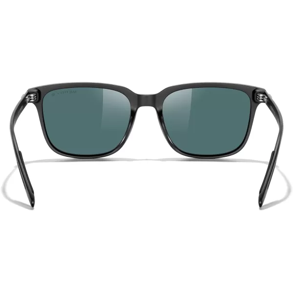 MERRYS Unisex Rectangle Polarized Sunglasses Vintage Sun Glasses For MenWomen Aluminum LegsMatte Black FrameRed Mirror LensBlack Temples