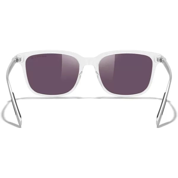 MERRYS Unisex Rectangle Polarized Sunglasses Vintage Sun Glasses For MenWomen Aluminum LegsTransparent FrameGreen Mirror LensSilver Temples