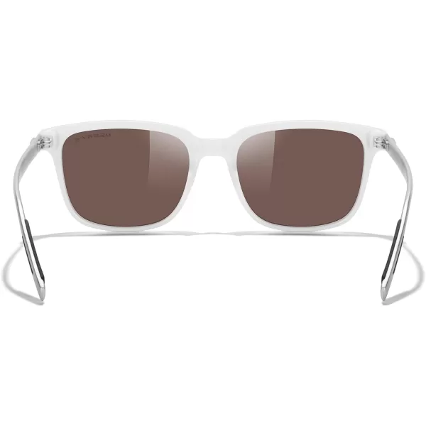 MERRYS Unisex Rectangle Polarized Sunglasses Vintage Sun Glasses For MenWomen Aluminum LegsWhite FrameBlue Mirror LensSilver Temples