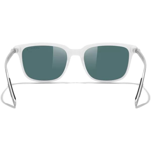MERRYS Unisex Rectangle Polarized Sunglasses Vintage Sun Glasses For MenWomen Aluminum LegsWhite FramePink Mirror LensSilver Temples