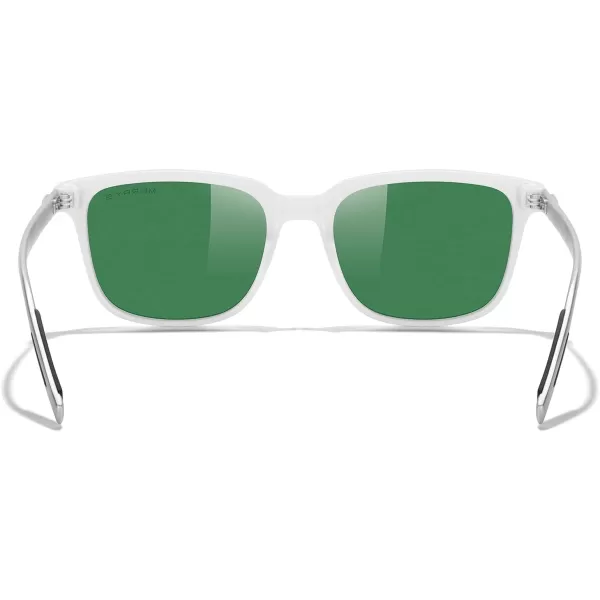 MERRYS Unisex Rectangle Polarized Sunglasses Vintage Sun Glasses For MenWomen Aluminum LegsWhite FramePurple Mirror LensSilver Temples