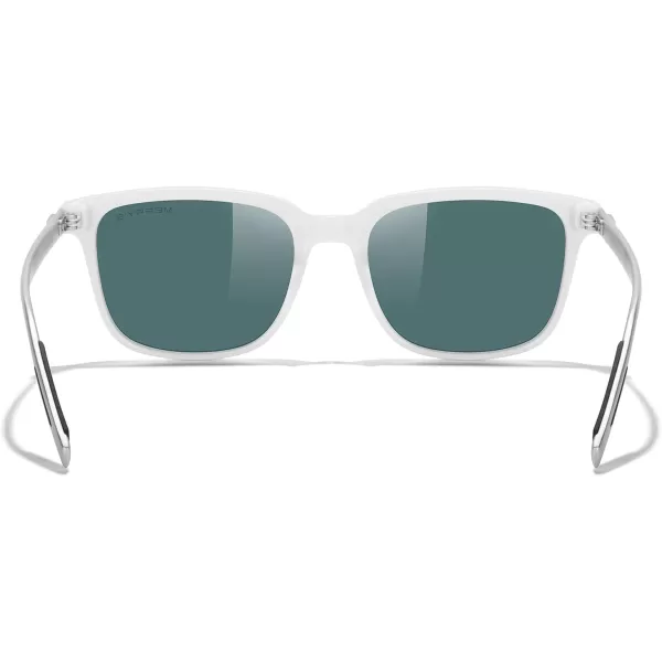 MERRYS Unisex Rectangle Polarized Sunglasses Vintage Sun Glasses For MenWomen Aluminum LegsWhite FrameRed Mirror LensSilver Temples