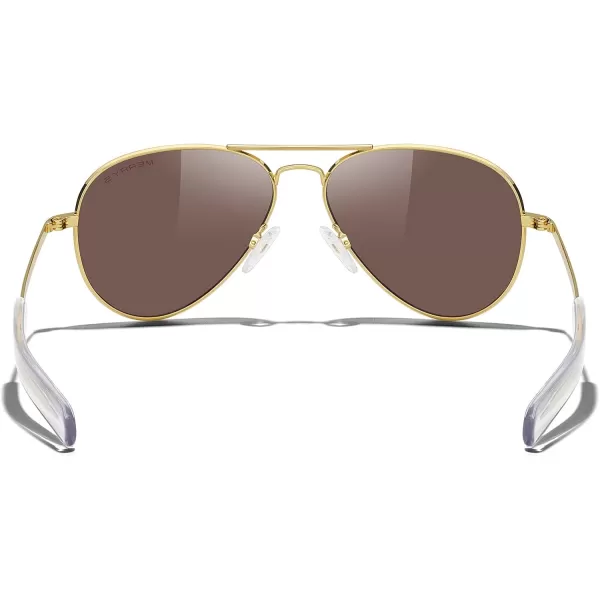 MERRYS Classic Aviator Military Polarized Sunglasses for Men or Women S856223k Gold FrameBlue Mirror Polarized Lens