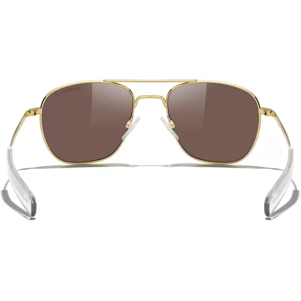 MERRYS Classic Square Aviator Military Polarized Sunglasses for Men or Women S863623k Gold FrameBlue Mirror Polarized Lens