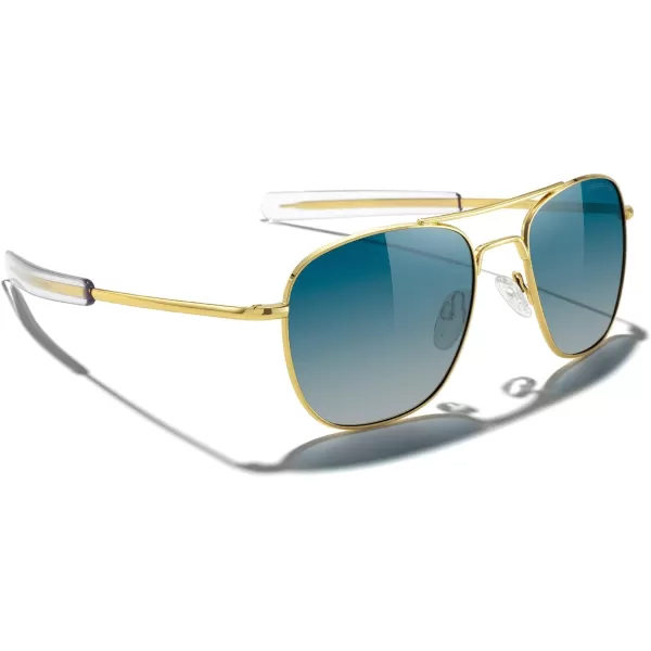 MERRYS Classic Square Aviator Military Polarized Sunglasses for Men or Women S863623k Gold FrameGreen Gradient Polarized Lens