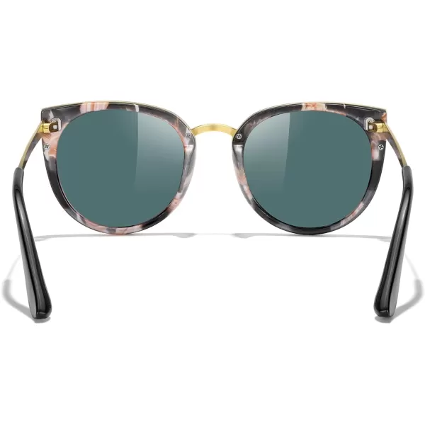 MERRYS Girls Cat Eye Sunglasses for kids Children Polarized Sunglasses S7001Pattern FrameGold MetalPink Mirror Lens