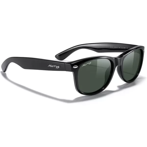MERRYS Polarized Unisex Shades Sunglasses for Men and Women Vintage Polarized Sun Glasses Mirror LensBlack FrameG15 Lens