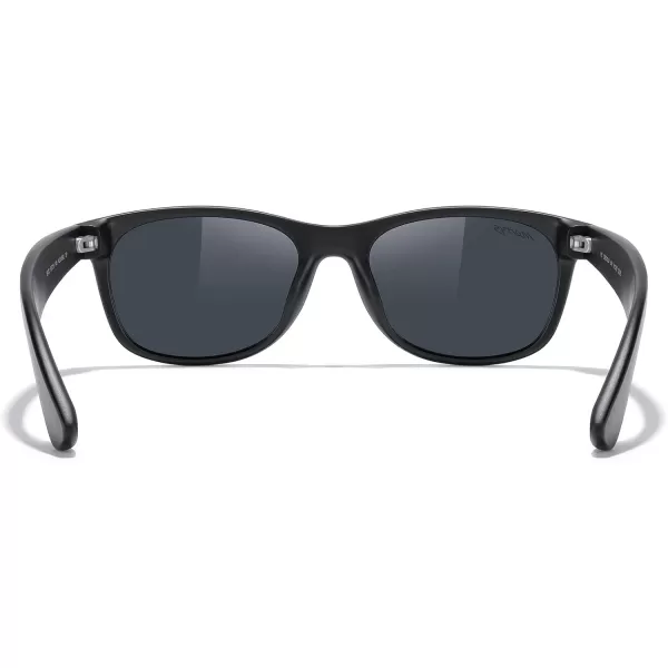 MERRYS Polarized Unisex Shades Sunglasses for Men and Women Vintage Polarized Sun Glasses Mirror LensMatte Black FrameBlack Lens