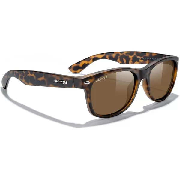 MERRYS Polarized Unisex Shades Sunglasses for Men and Women Vintage Polarized Sun Glasses Mirror LensMatte Leopard FrameBrown Lens