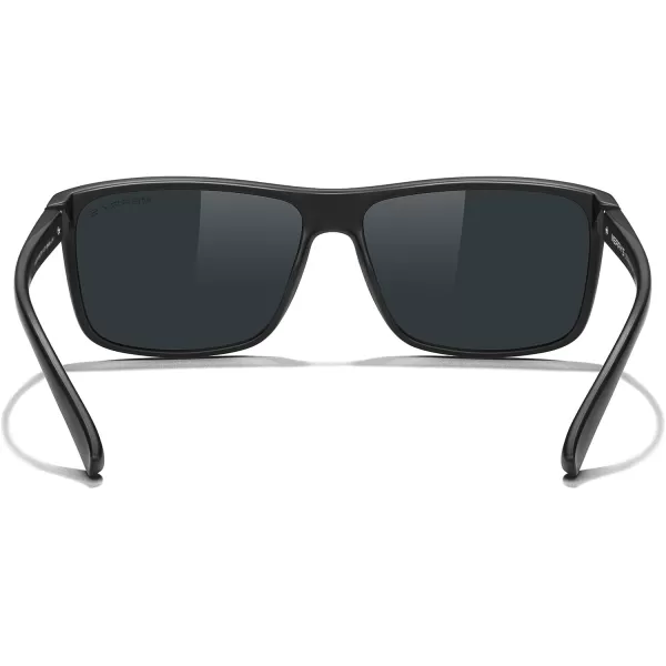 MERRYS Rectangular Polarized Sports Sunglasses for Men Women Cycling Driving Fishing UV400 Protection S8225Matte Black FrameBlack Nylon Polarized Lens