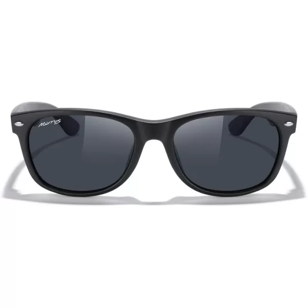 MERRYS Polarized Unisex Shades Sunglasses for Men and Women Vintage Polarized Sun Glasses Mirror LensMatte Black FrameBlack Lens