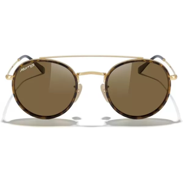 MERRYS Retro Round Polarized Sunglasses  Unisex Double Bridge Sun GlassesLeopard FrameGold BridgeBrown Lens