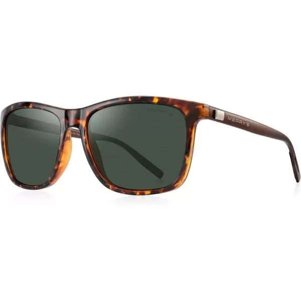 MERRYS Unisex Polarized Aluminum Sunglasses Vintage Sun Glasses For MenWomen S8286Leopard FrameG15 LensBrown Temples