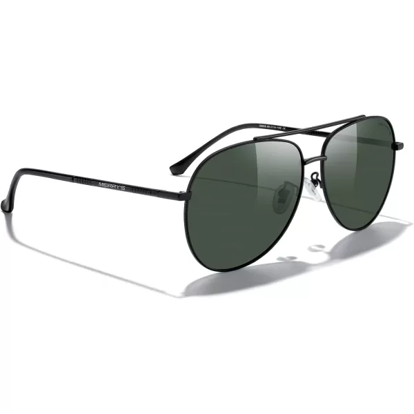 MERRYS Aviator Sunglasses for Women Men Polarized Mirror Lens with Case  Polarized Driving Sun glasses 60 MMBlack FrameG15 Lens