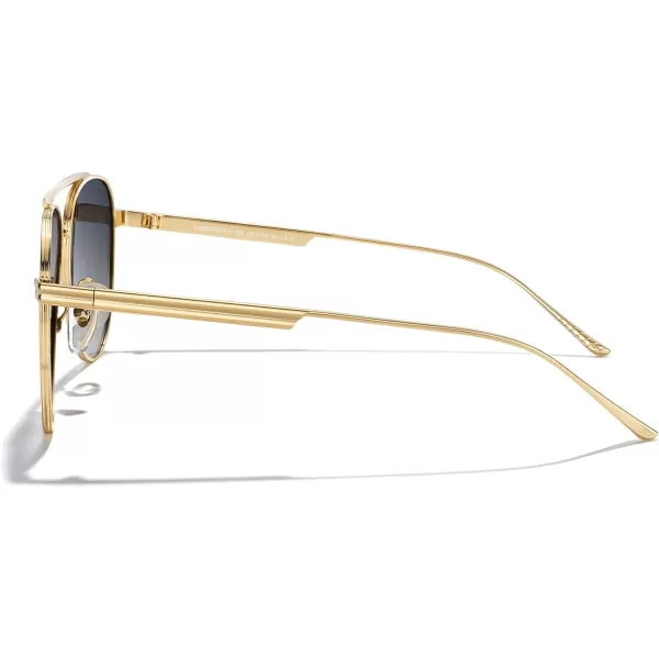 MERRYS Classic Aviator Polarized Sunglasses for Women Men Retro Driving Shades UV400 Metal Sun GlassesGold FrameGray Gradient Lens