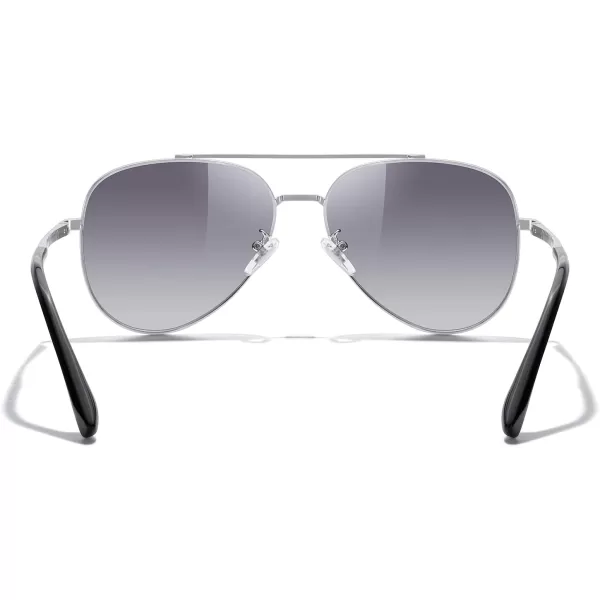 MERRYS Classic Mirrored Aviator Sunglasses for Men Women Polarized Driving Fishing Mens SunglassesSilver FrameGray Gradient Lens