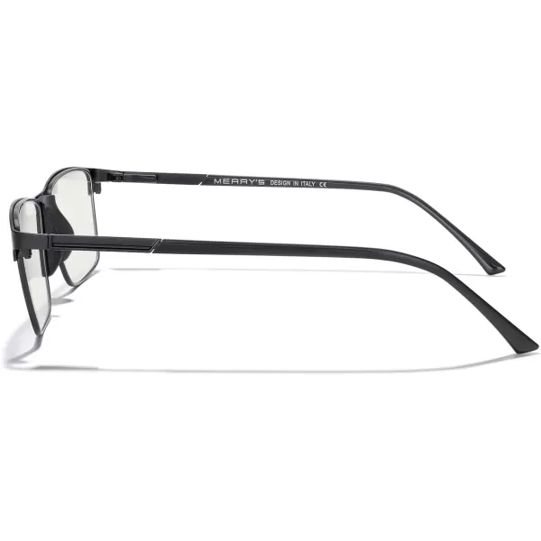 MERRYS Fashion Blue Light Blocking Glasses  Reading Glasses Metal Frame Spring Hinge Readers for Men EyeglassesBlack52mm