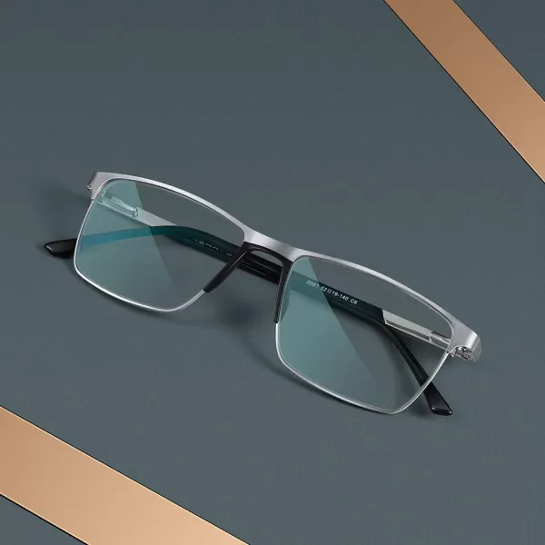 MERRYS Fashion Blue Light Blocking Glasses  Reading Glasses Metal Frame Spring Hinge Readers for Men EyeglassesSilver52mm