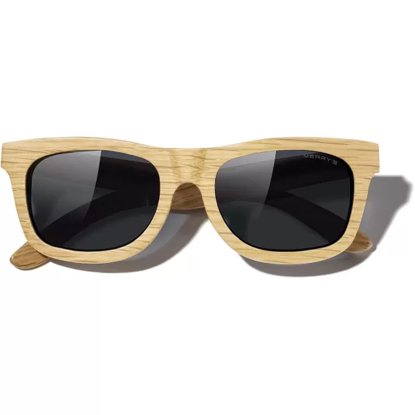 MERRYS Men Wooden Polarized Sunglasses 100 UV vintage Eyewear S5140Black
