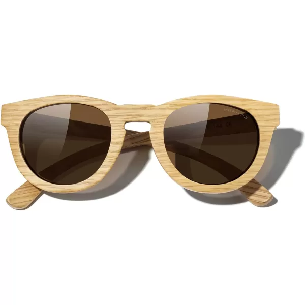 MERRYS Polarized Wooden Coated Floating Sunglasses MensWomens vintage Eyewear S5268Brown