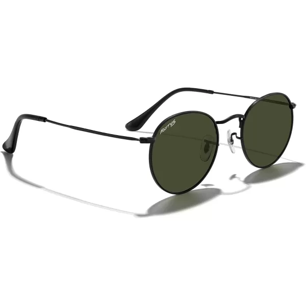 MERRYS Trendy Round Metal Polarized Sunglasses for Women and Men Retro Classic Vintage Shades S6447Black FrameG15 Lens