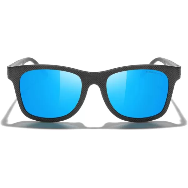 MERRYS Unisex Polarized Sunglasses for lovers Lightweight TR90 Frame Square Sun Glasses for MenWomenZ Black FrameBlue Mirror Lens
