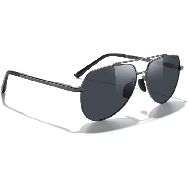 imageMERRYS Men Classic Pilot Sunglasses for Men Women  Polarized Driving Sun glasses Mirrored Lens UV 400 Protection 58 MMAgray FrameBlack Lens