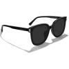 imageMERRYS Modern Oversized Square Acetate Sunglasses for Women and Men UV400 Polarized Sunglasses S6196Black FrameBlack Lens