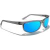 imageMERRYS Wrap Around Sport Polarized Sunglasses for Men Women Driving Fishing Cycling Running UV400 Protection S3027Bright Tra Gray FrameBlue Mirror Polarized Lens