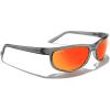 imageMERRYS Wrap Around Sport Polarized Sunglasses for Men Women Driving Fishing Cycling Running UV400 Protection S3027Bright Tra Gray FrameRed Mirror Polarized Lens