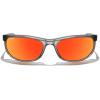 imageMERRYS Wrap Around Sport Polarized Sunglasses for Men Women Driving Fishing Cycling Running UV400 Protection S3027Bright Tra Gray FrameRed Mirror Polarized Lens