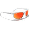 imageMERRYS Wrap Around Sport Polarized Sunglasses for Men Women Driving Fishing Cycling Running UV400 Protection S3027Bright White FrameRed Mirror Polarized Lens